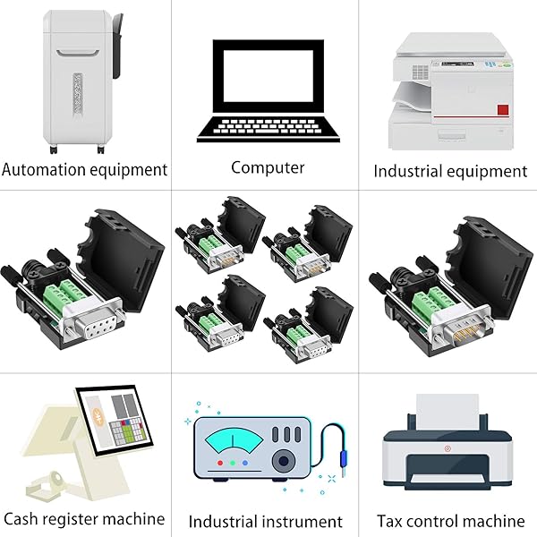 BIFALE Buy BIFALE DB9 Breakout Connector - 4 Female RS232 D-SUB Serial Adapter with Case & Long Bolts for Easy Solderless Connection - View 8 of 9