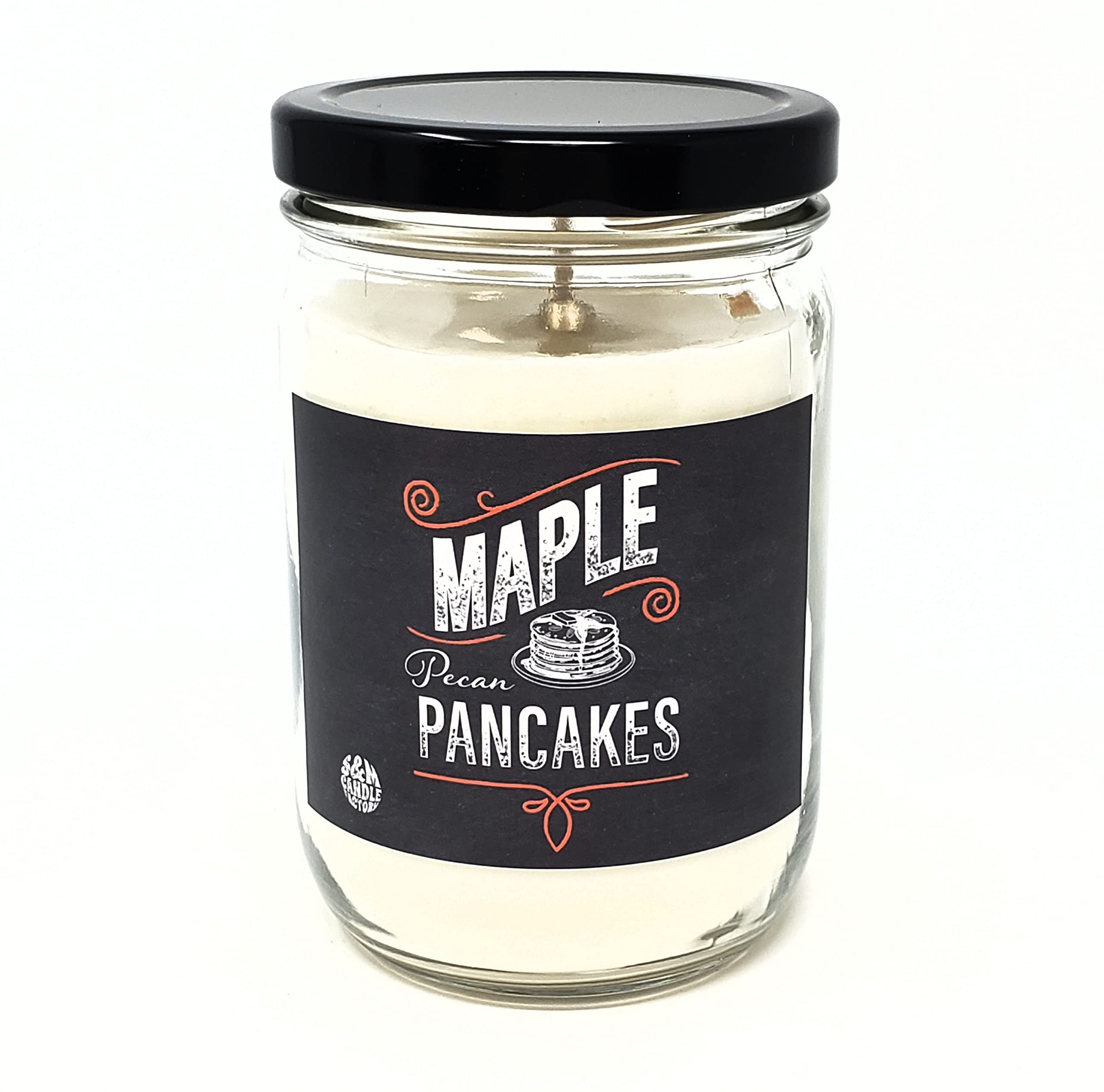Maple Pecan Pancakes Candle 100% All Natural Premium Soy Candle Burns Cleaner and Longer 12oz Glass Jar