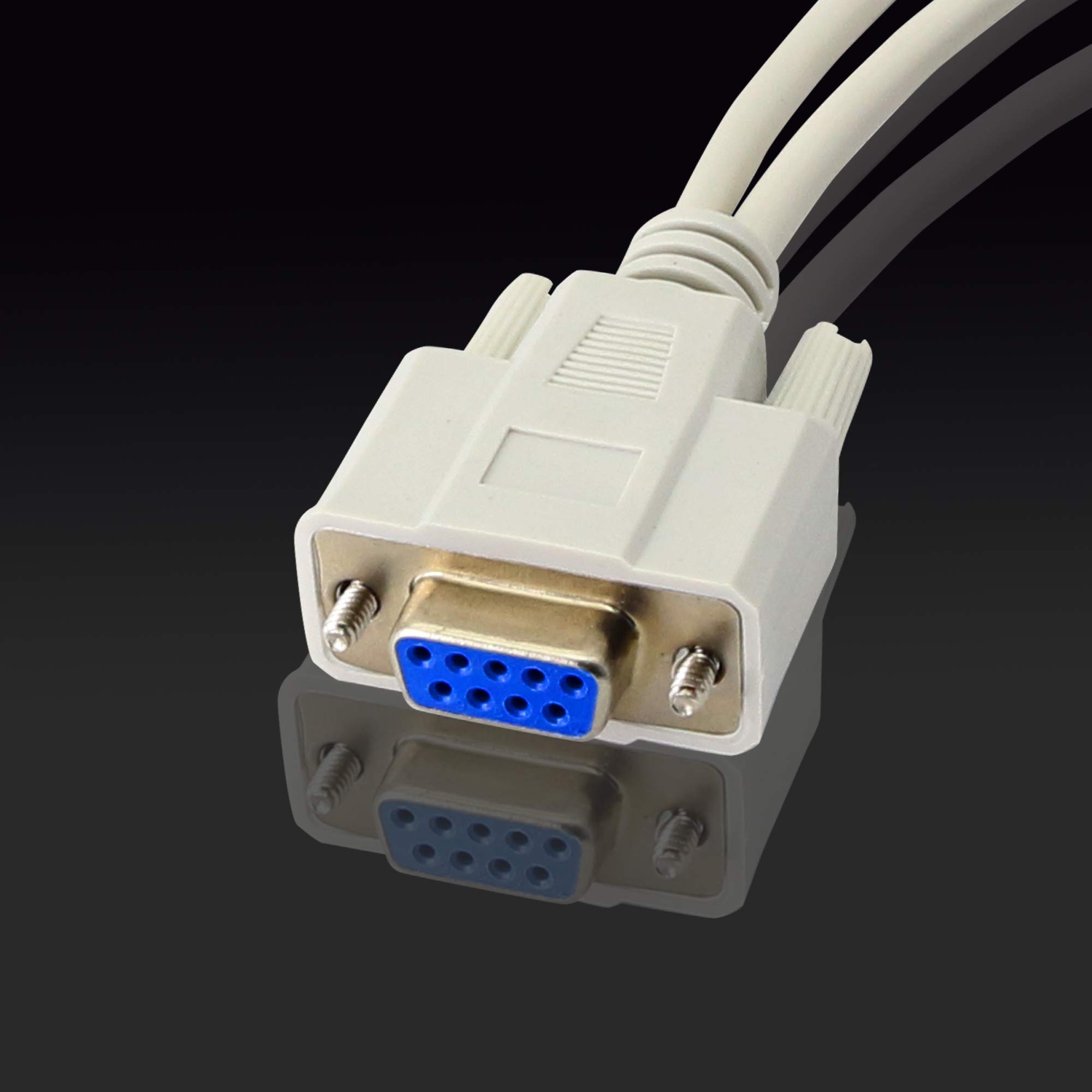 PNGKNYOCN 30cm DB9 Y Splitter Cable 1 Female to 2 Male RS232 Serial Adapter for Connecting Serial Interface Devices - View 4 of 7