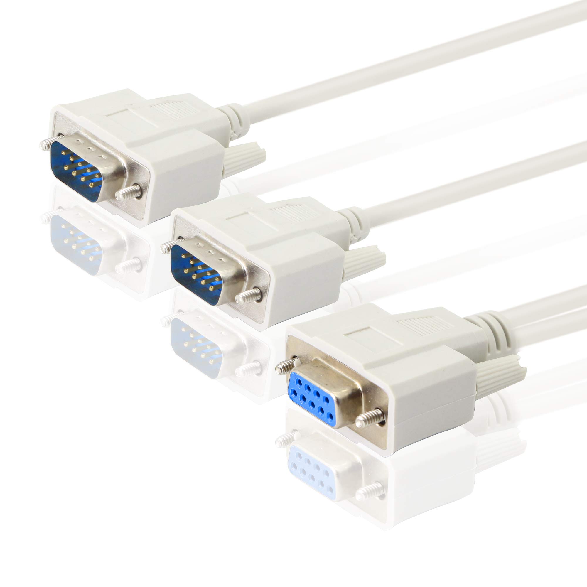 PNGKNYOCN 30cm DB9 Y Splitter Cable 1 Female to 2 Male RS232 Serial Adapter for Connecting Serial Interface Devices - View 6 of 7