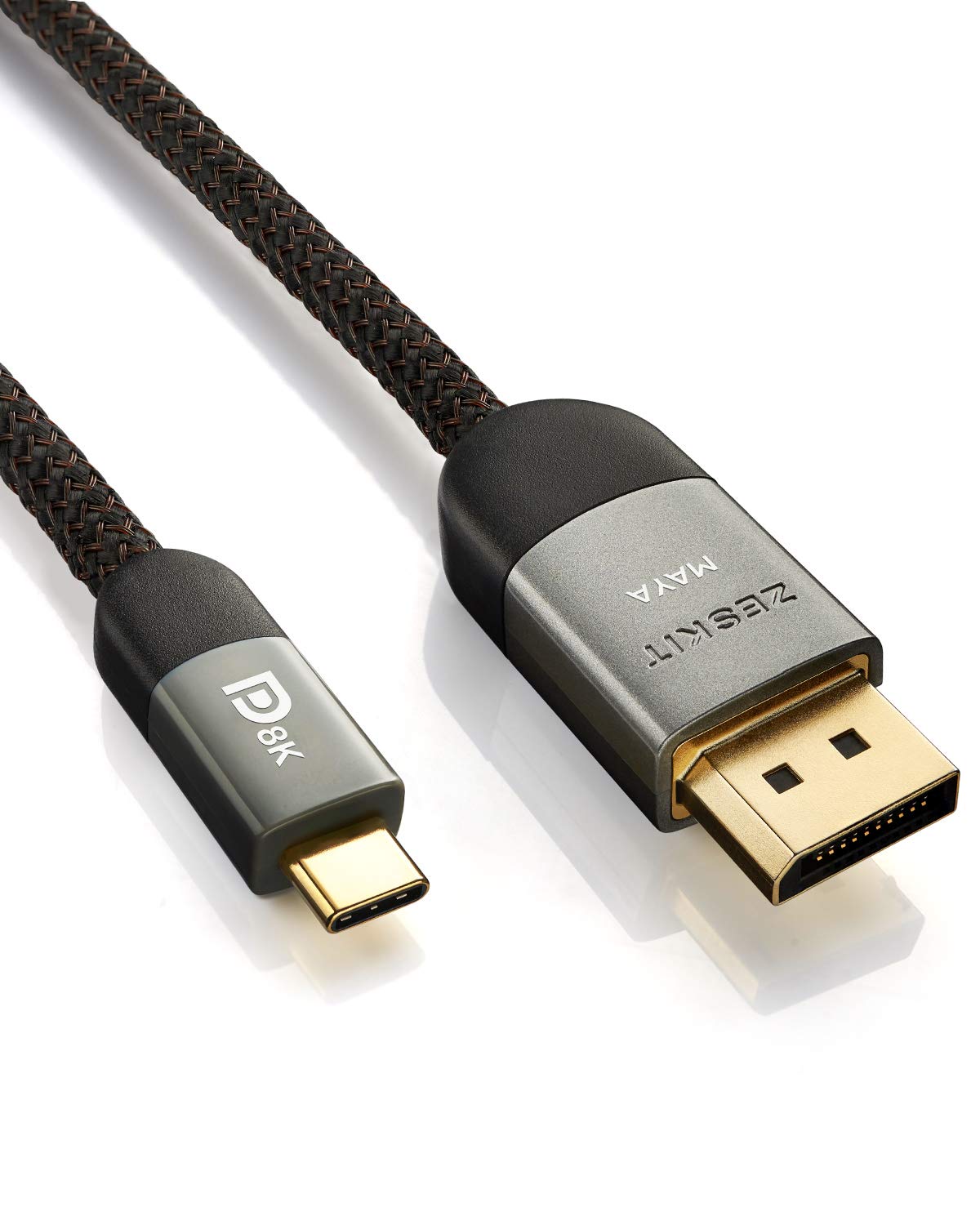 Zeskit Maya 6ft USB-C to DisplayPort DP1.4 Cable Certified 8K60 5K60 4K120 1440P240 32.4Gbps Bi-Directional Performance - View 3 of 4