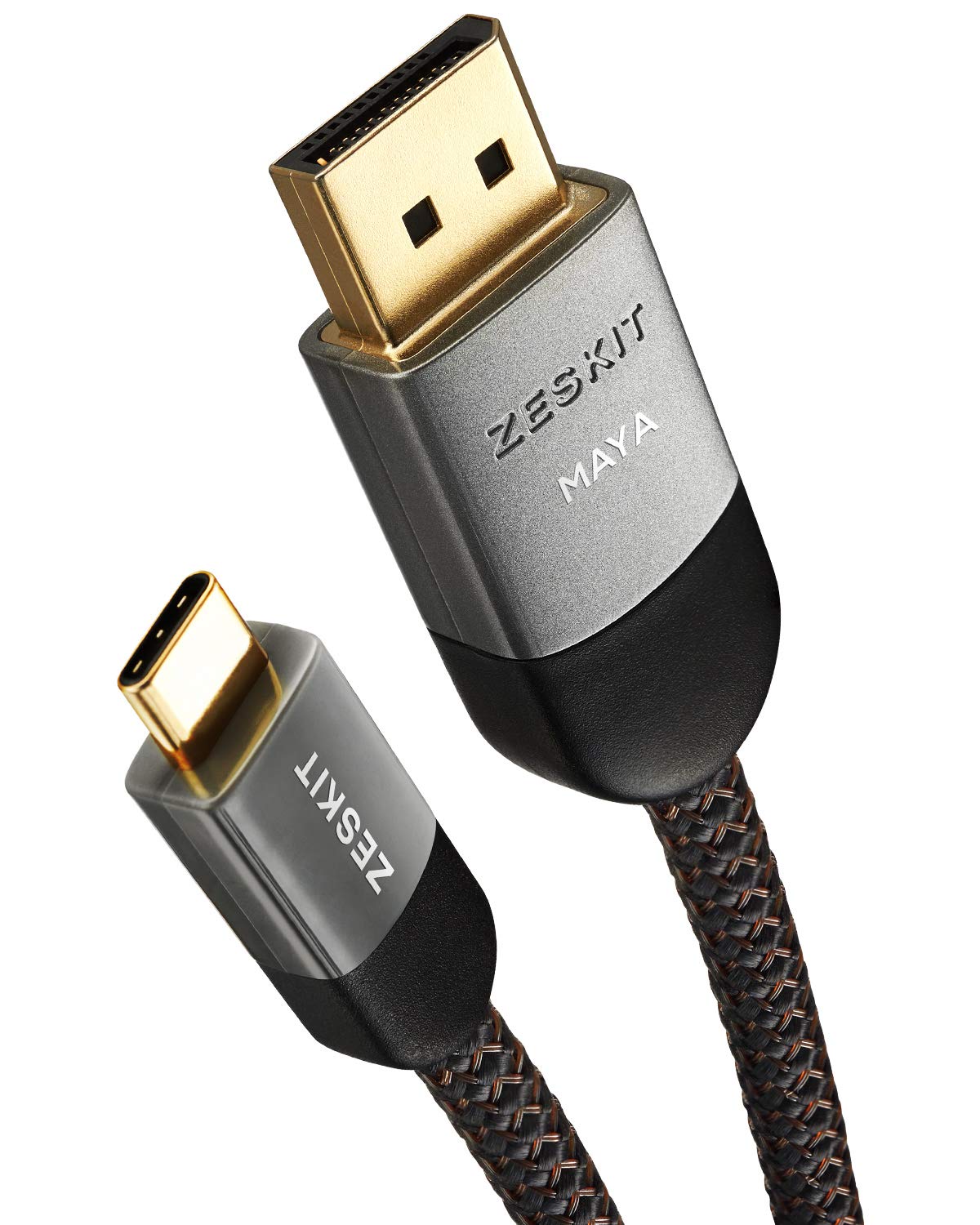 Zeskit Maya 6ft USB-C to DisplayPort DP1.4 Cable Certified 8K60 5K60 4K120 1440P240 32.4Gbps Bi-Directional Performance