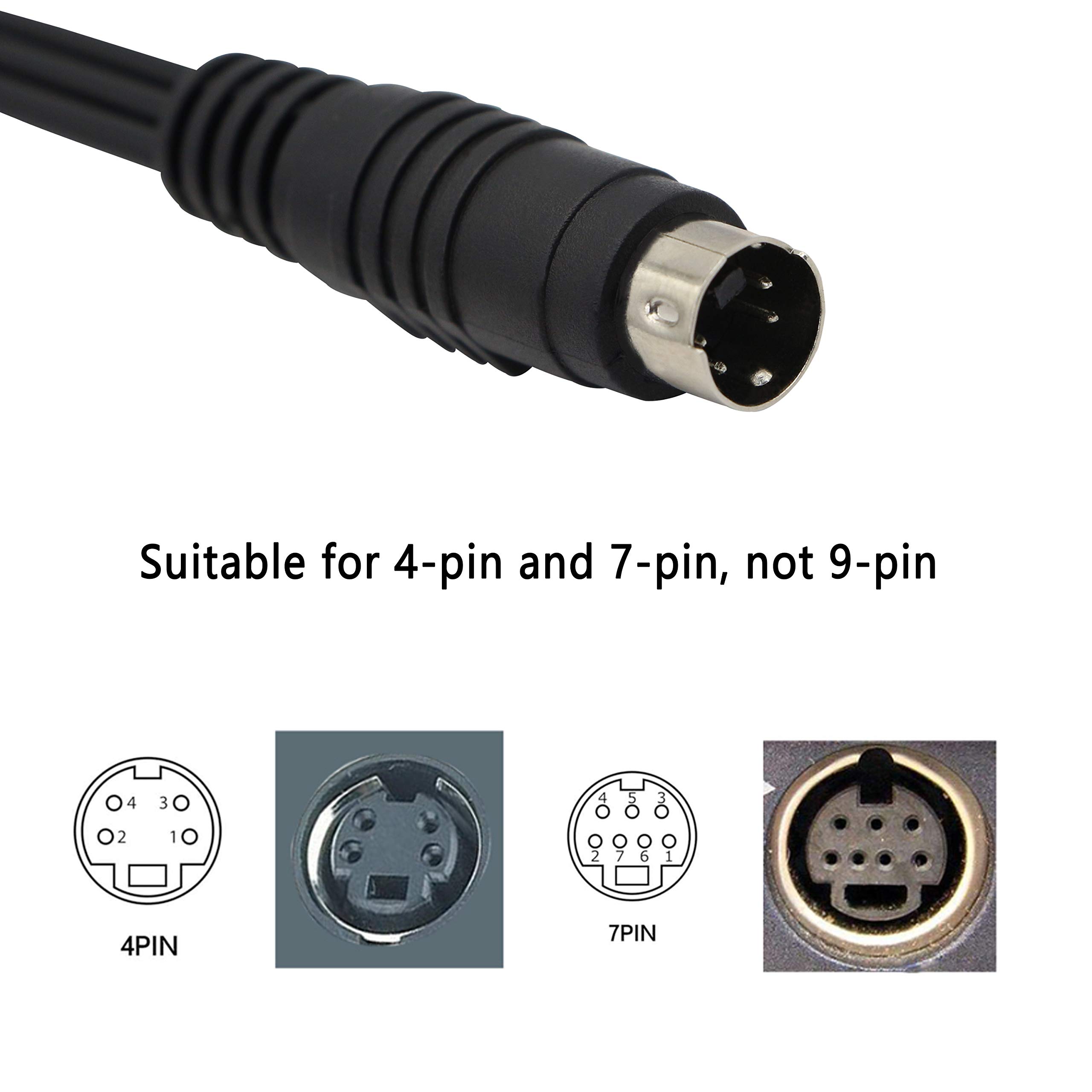 4 Pin S-Video to 3 RCA AV Female Cable for TV PC Projector Laptop Adapter 27cm - View 3 of 8