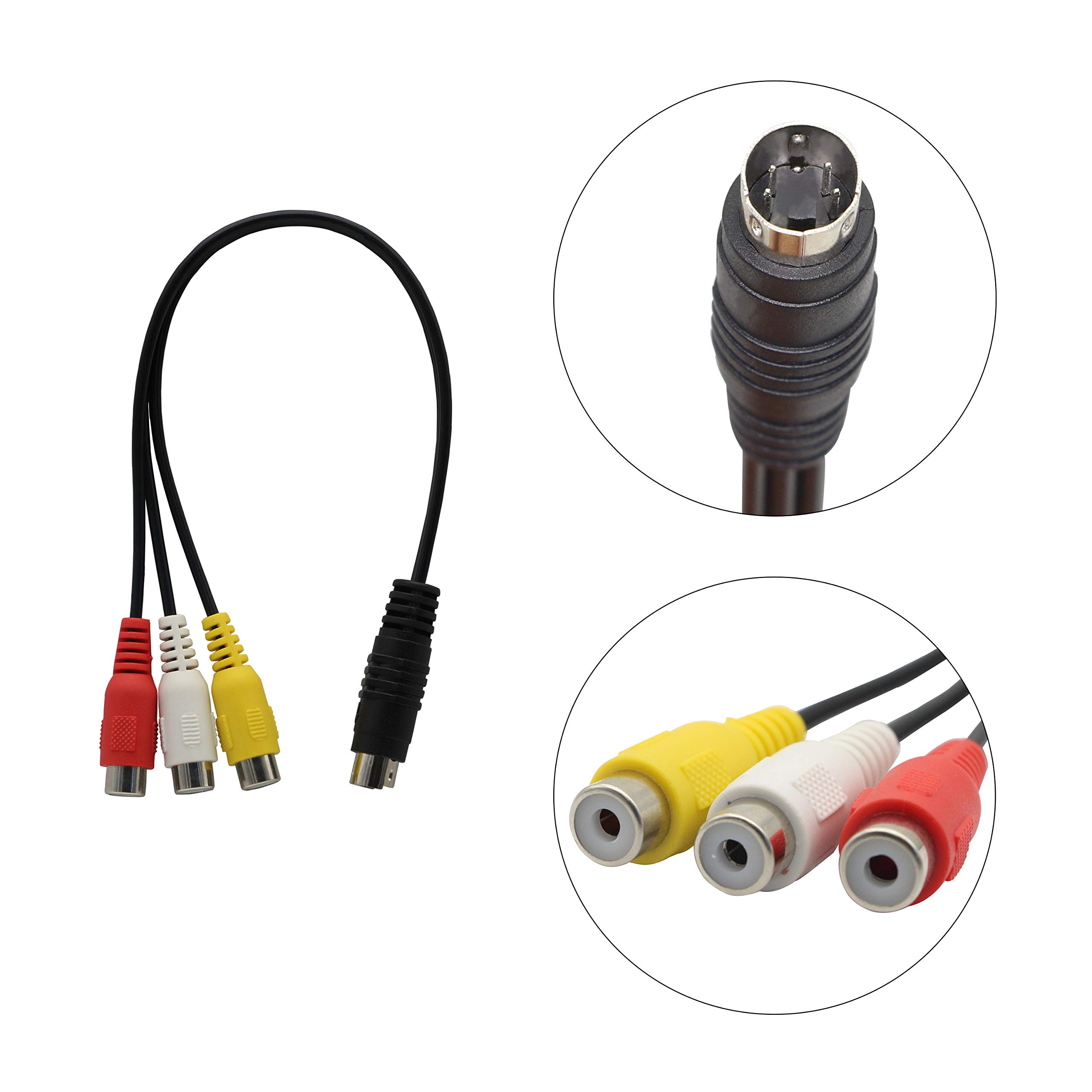 4 Pin S-Video to 3 RCA AV Female Cable for TV PC Projector Laptop Adapter 27cm - View 4 of 8