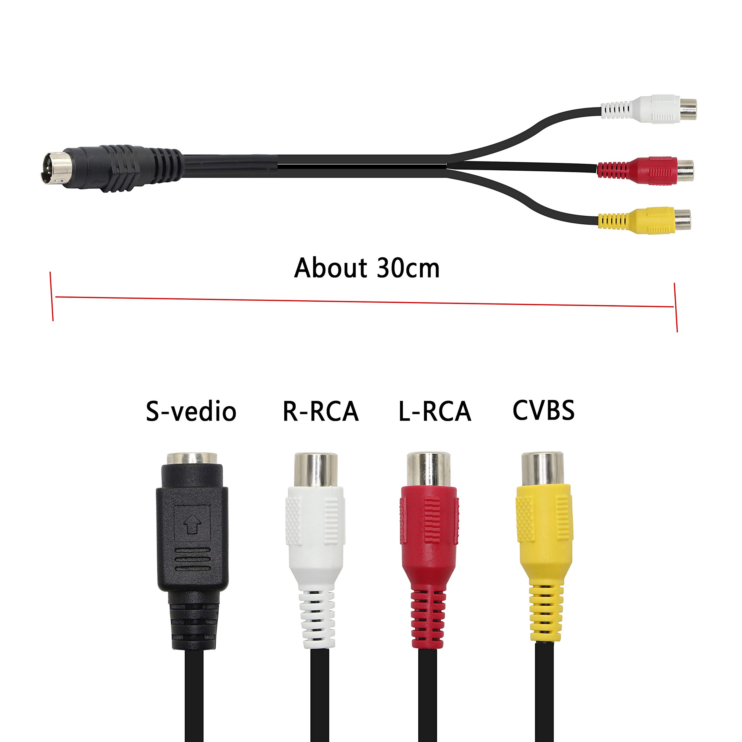 4 Pin S-Video to 3 RCA AV Female Cable for TV PC Projector Laptop Adapter 27cm - View 6 of 8