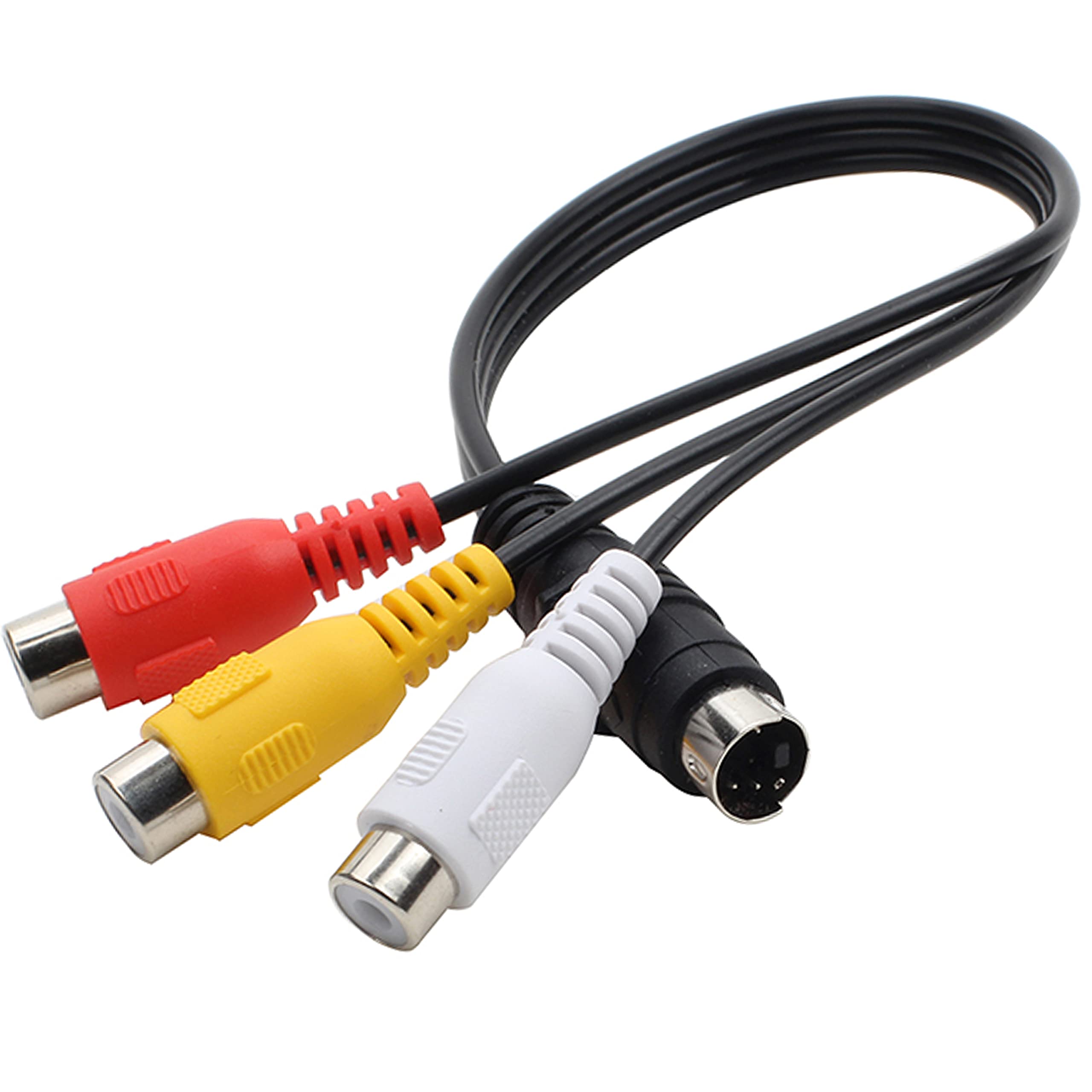 4 Pin S-Video to 3 RCA AV Female Cable for TV PC Projector Laptop Adapter 27cm - View 7 of 8