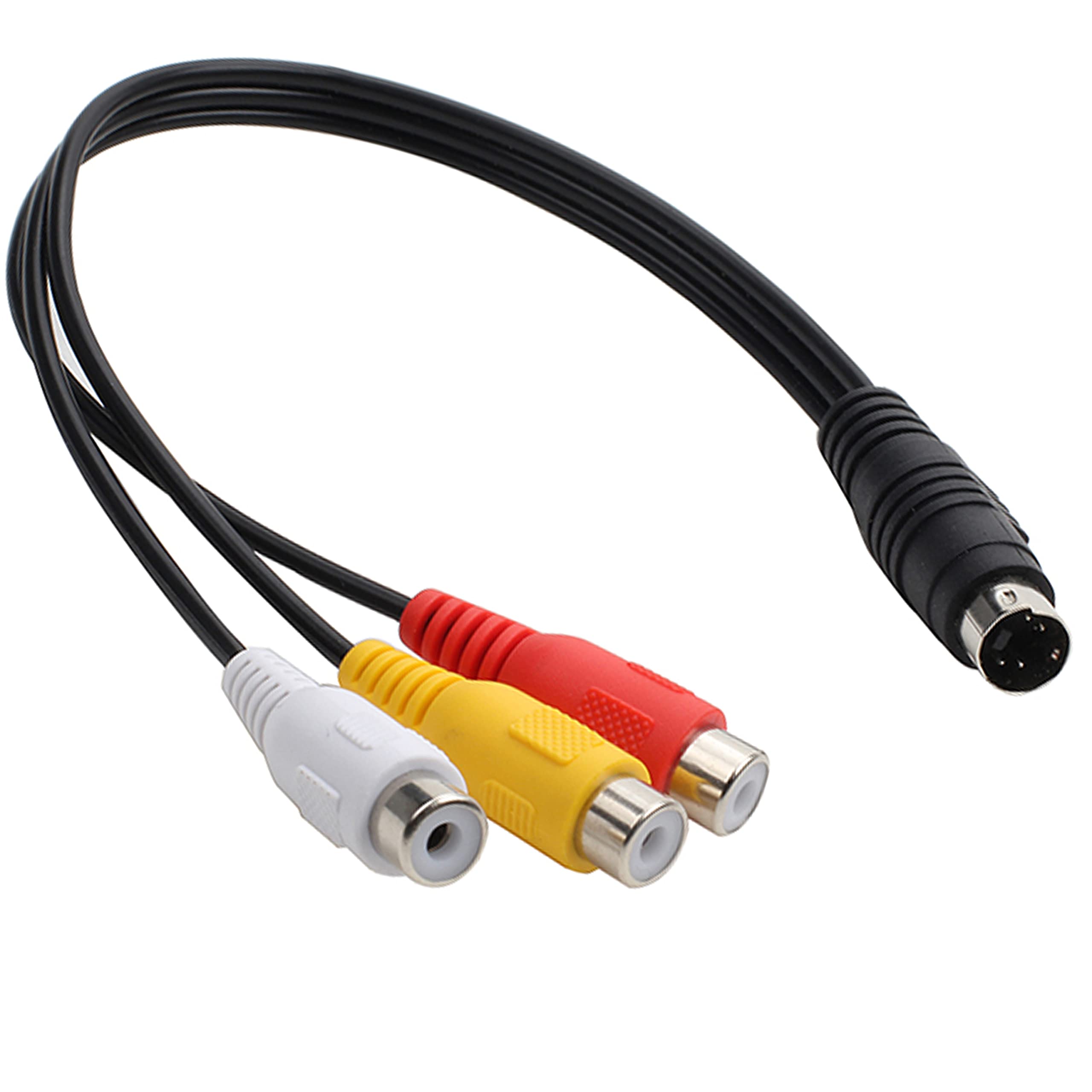 4 Pin S-Video to 3 RCA AV Female Cable for TV PC Projector Laptop Adapter 27cm