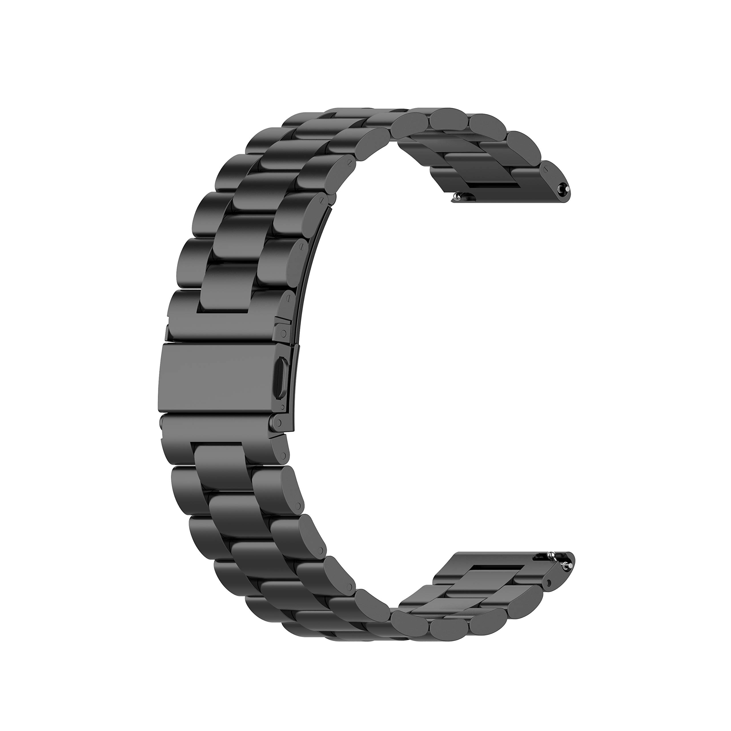 FitTurn Stainless Steel Replacement Bands for Umidigi Uwatch 2 Uwatch 2S 22MM Metal Bracelet Strap Black Wristband - View 3 of 9
