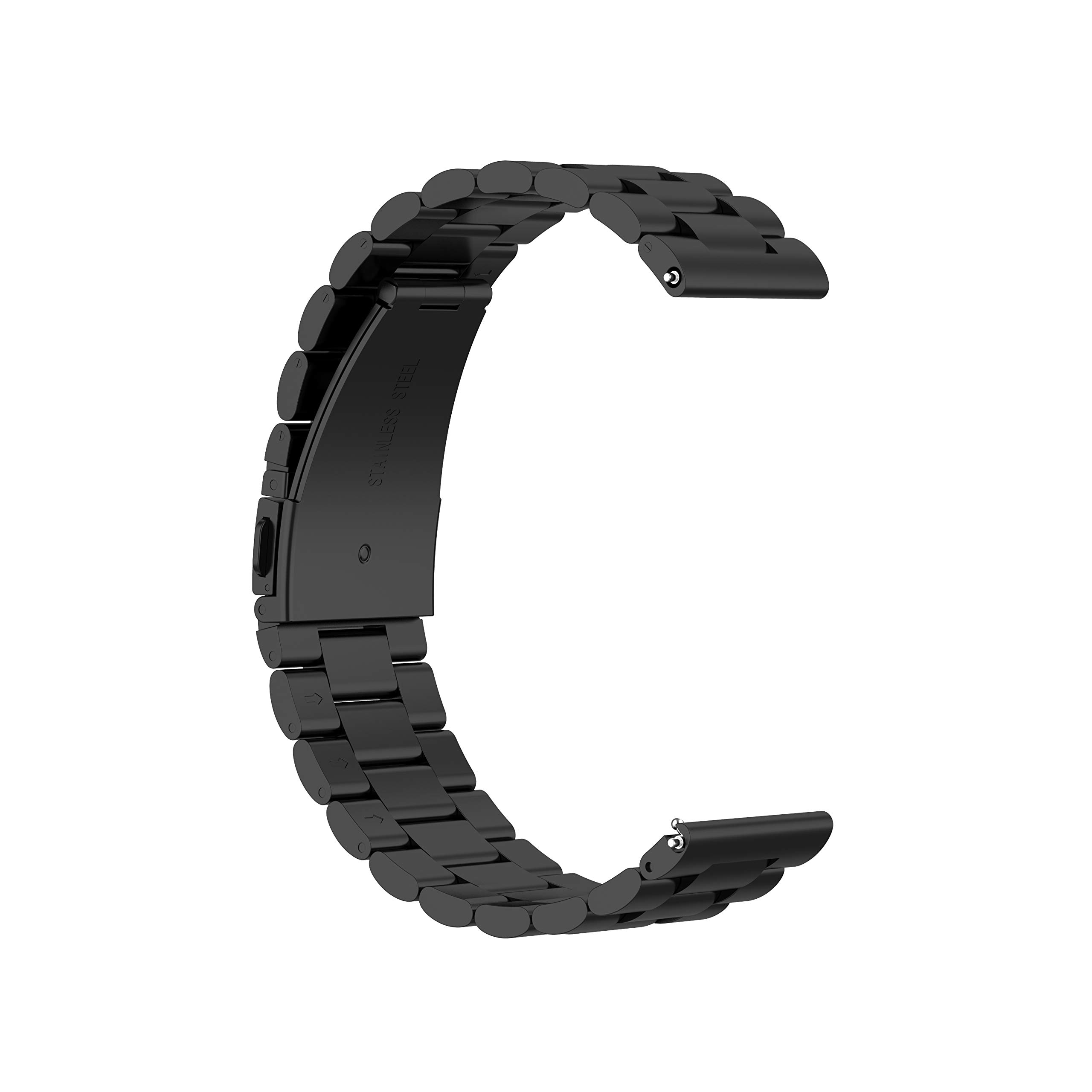 FitTurn Stainless Steel Replacement Bands for Umidigi Uwatch 2 Uwatch 2S 22MM Metal Bracelet Strap Black Wristband - View 4 of 9