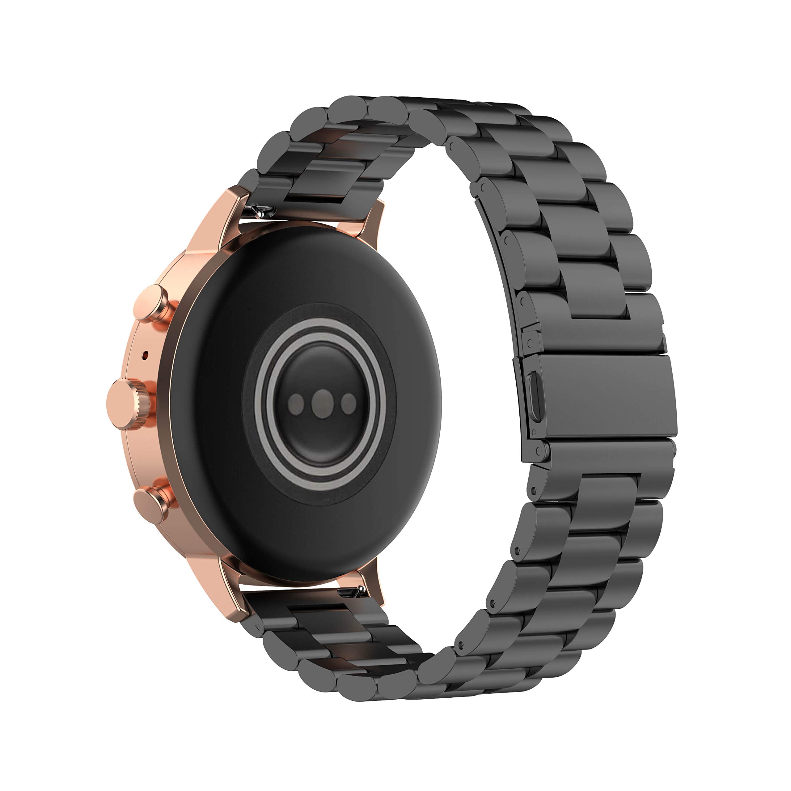 FitTurn Stainless Steel Replacement Bands for Umidigi Uwatch 2 Uwatch 2S 22MM Metal Bracelet Strap Black Wristband - View 5 of 9