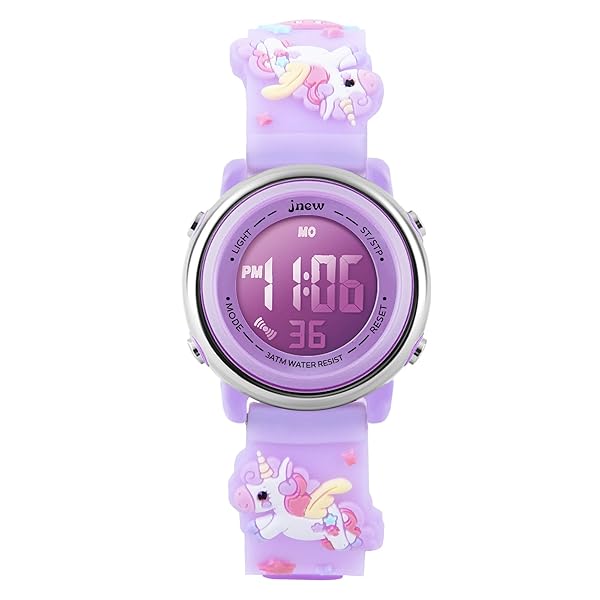 L LAVAREDO L LAVAREDO Kids Waterproof Sports Watch for Girls Ages 3-12 Cute Cartoon Digital 7 Color Lights Wrist Watch
