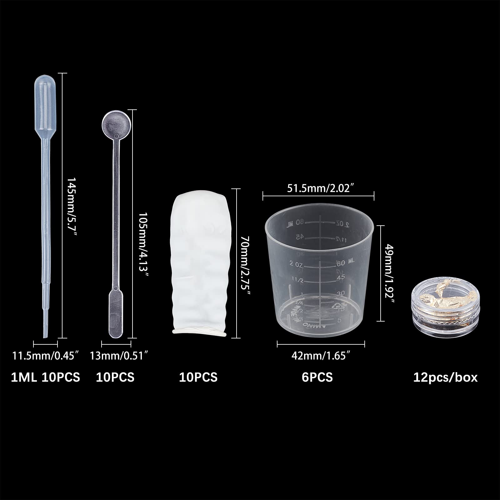 OLYCRAFT 56pcs Silicone Resin Molds for Jewelry Making Square Round Triangle Oval Rectangle Pendant Casting - View 5 of 7