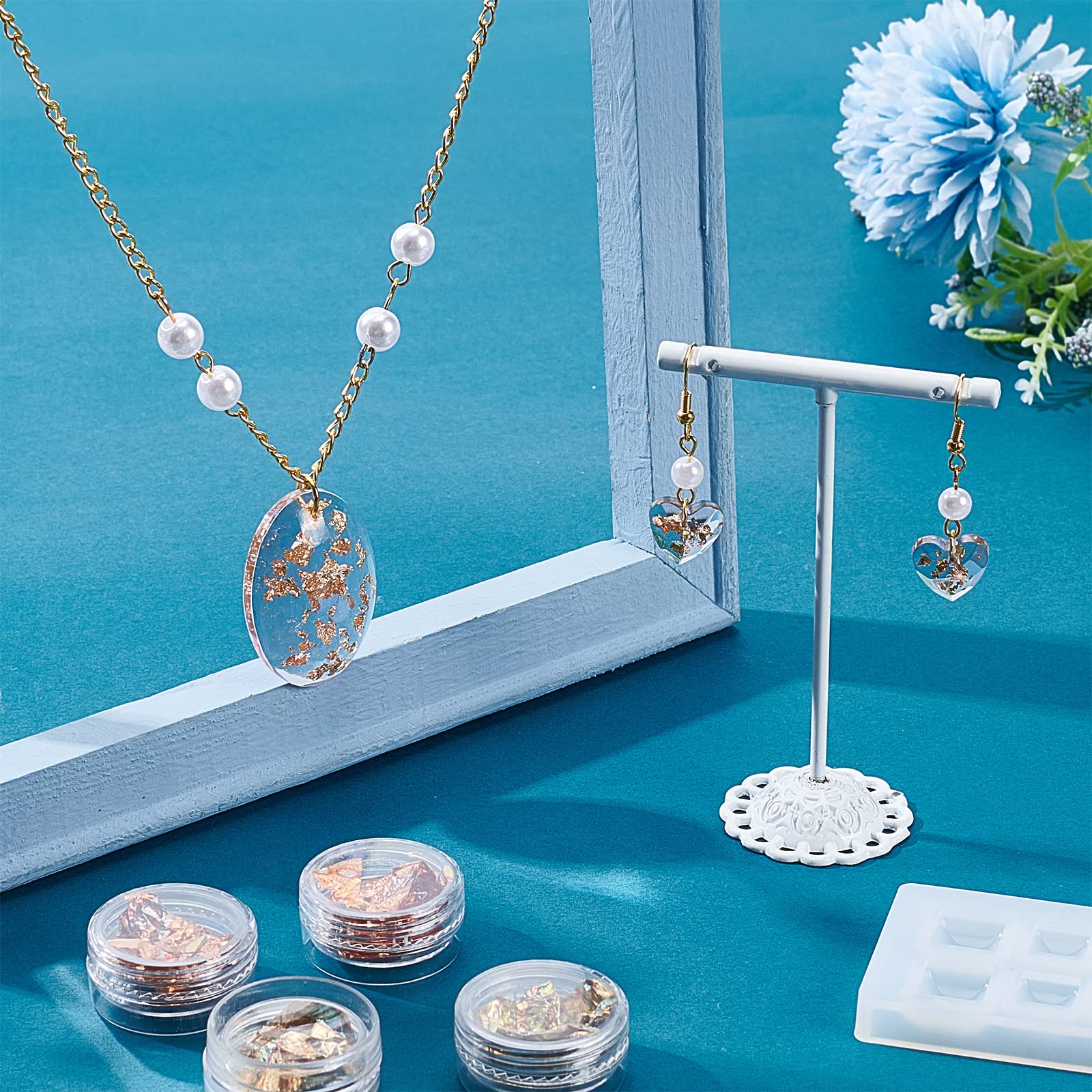 OLYCRAFT 56pcs Silicone Resin Molds for Jewelry Making Square Round Triangle Oval Rectangle Pendant Casting - View 7 of 7