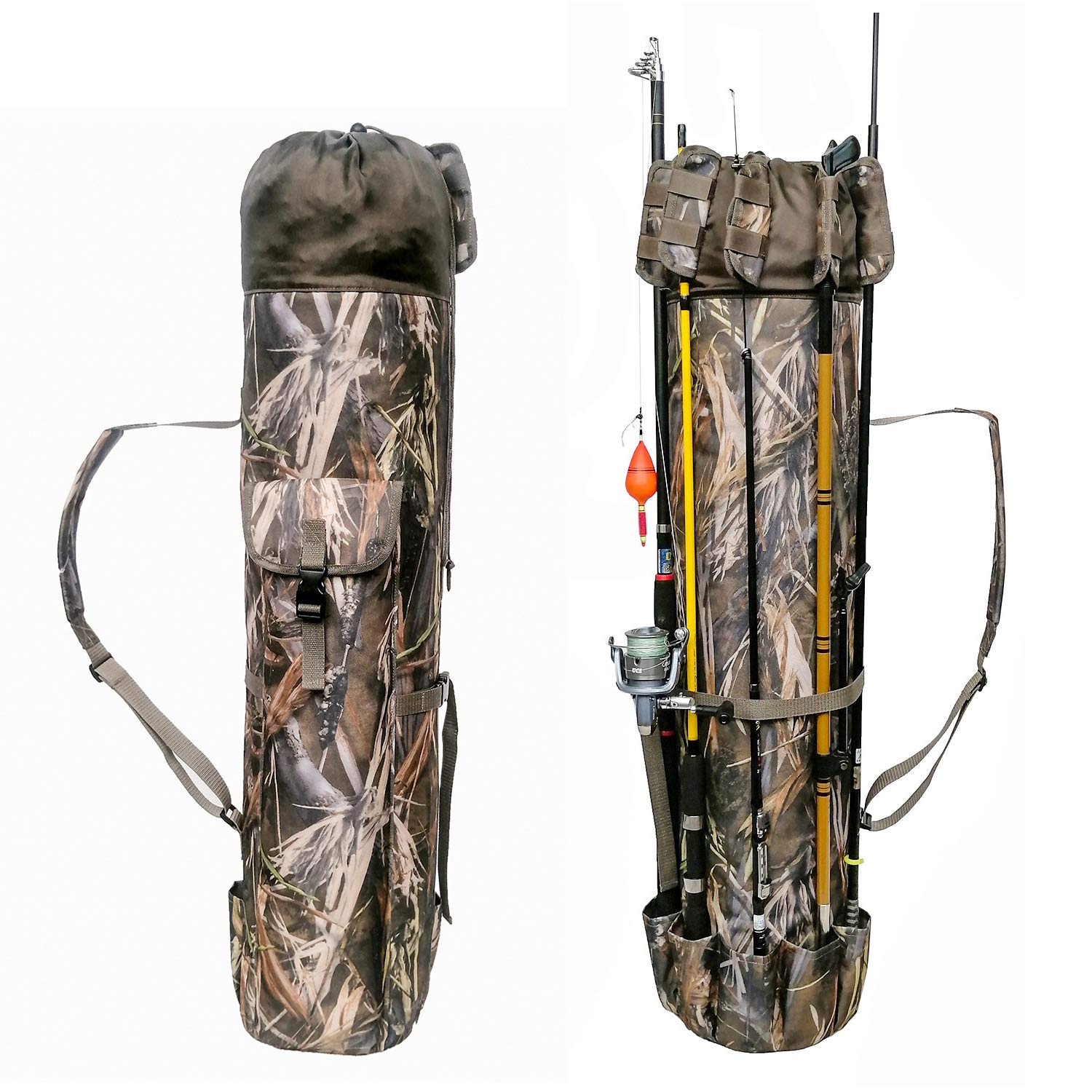 Allnice Fishing Tackle Bag Portable Waterproof Fishing Rod Case High-capacity Organizer for Outdoor Fishing Tools Camo Design - View 2 of 8