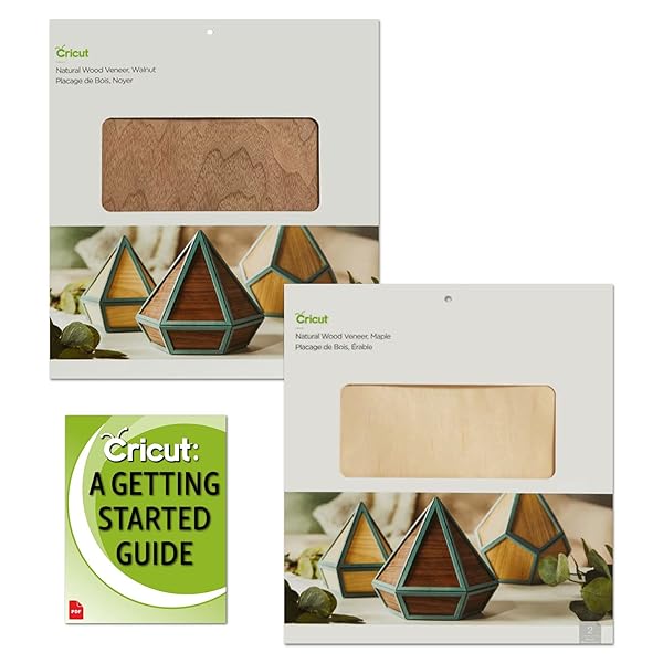 Cricut Buy Cricut Natural Wood Veneers Bundle: Walnut & Maple 12x12 Sheets for Crafts, Doll Houses, Art Projects & Engraving