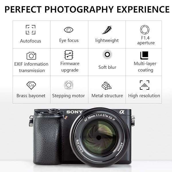 VILTROX Viltrox 56mm F1.4 STM Auto Focus Lens for Sony E Mount: Perfect Portraits for A6000, A7 Series & More - View 8 of 10