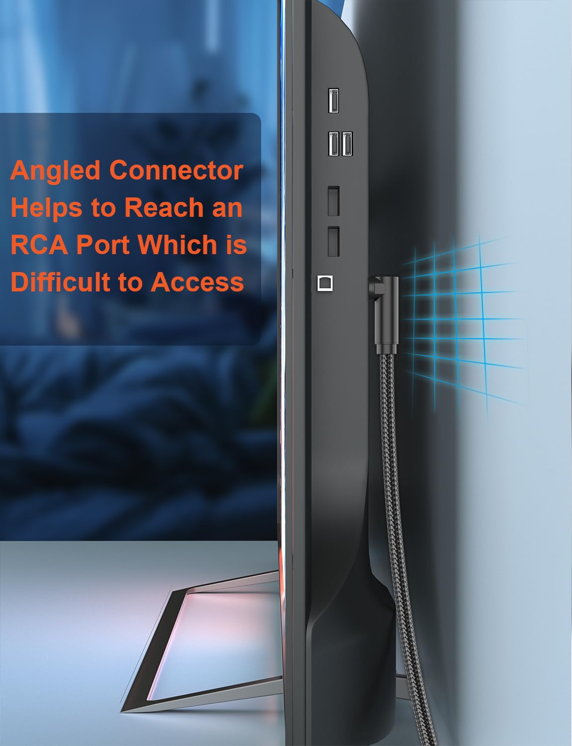 VANAUX 90 Degree RCA Cable Digital Coaxial Audio Cable for Home Theater Sound Bar TV PS4 Xbox and More - View 6 of 7