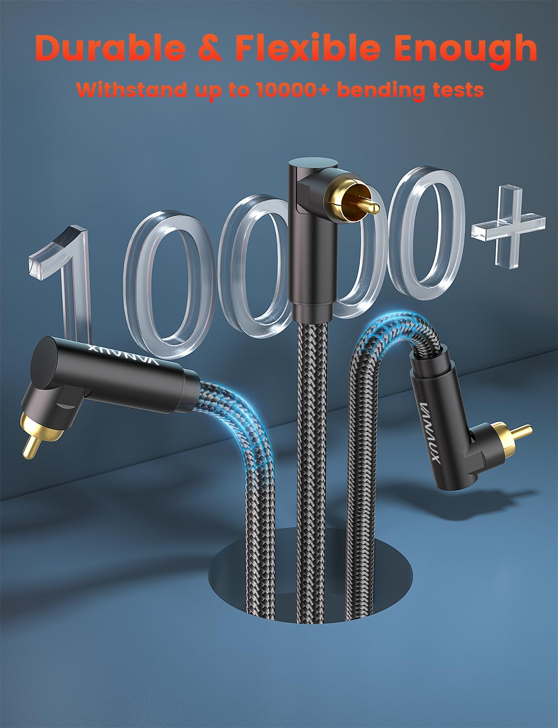 90 Degree RCA Cable 3.3 Feet VANAUX Subwoofer Male to Male Digital Coaxial Audio Cable for Home Theater Sound Bar TV PS4 Xbox Black - View 6 of 7