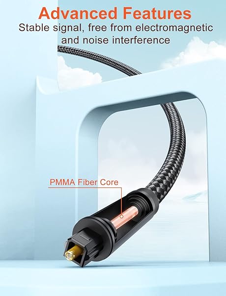 VANAUX VANAUX 5ft Optical Extension Cable Digital Toslink Male to Female S/PDIF for Home Theater Sound Bar TV PS4 Xbox PlayStation Black - View 5 of 9