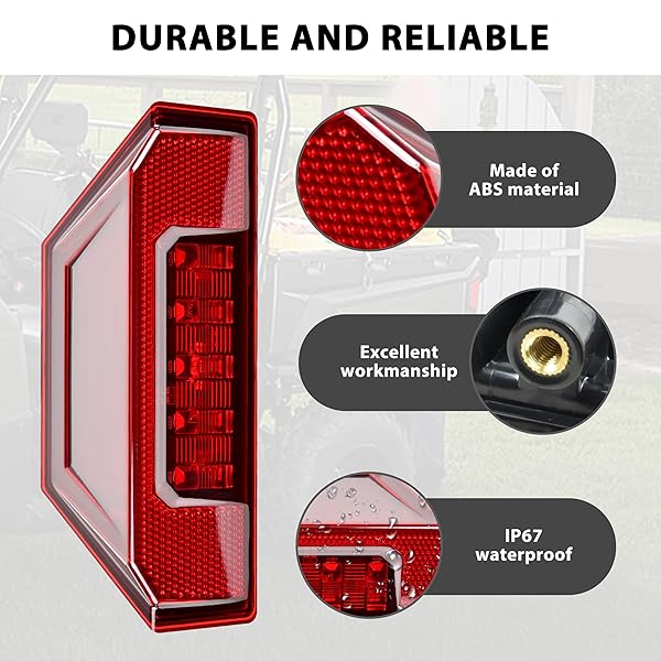 SAUTVS SAUTVS Red LED Taillight for Polaris Ranger 570 & XP 900 | 2015-2021 Replacement Brake Light - View 5 of 8