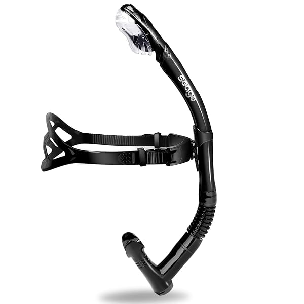 Seago Seago Swim Snorkel for Lap Swimming: Dry Top Snorkel Gear for Adults & Youth with Comfy Silicone Mouthpiece