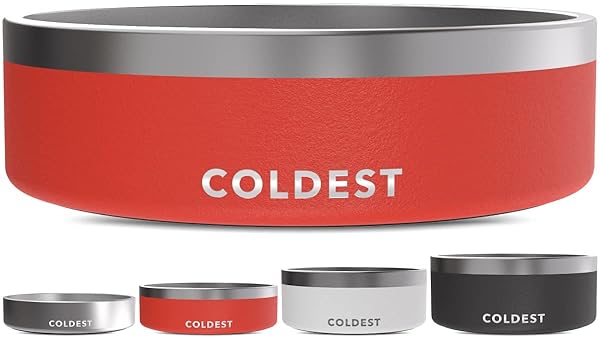 The Coldest Water Coldest Dog Bowl: Heavy-Duty Insulated, Non-Slip & Spill-Proof - Perfect for Dogs & Cats (42 oz, Crimson Red)