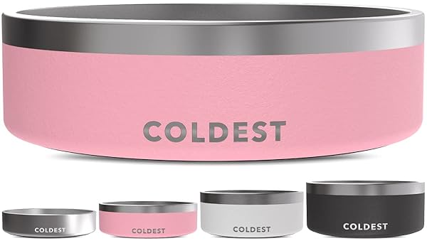 The Coldest Water Coldest Dog Bowl: Heavy-Duty Insulated, Non-Slip & Rust-Proof - Perfect for Dogs & Cats (42 oz, Cotton Candy Pink)