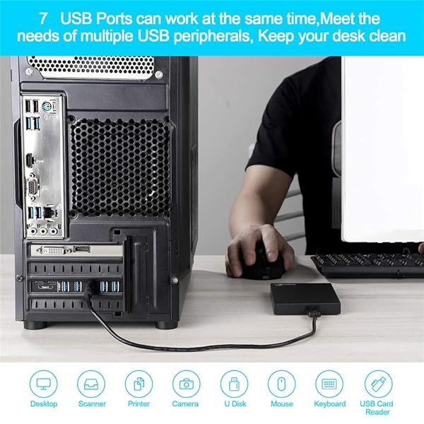 YEELIYA PCI-E to USB 3.0 7-Port(2X USB-C - 5X USB-A) Expansion Card,PCI Express USB Add in Card, Internal USB3 Hub Converter for Desktop PC Host Card Support Windows 10/8/7/XP and MAC OS 10.8.2 Above - View 4 of 7