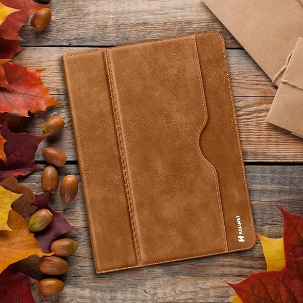 H HOLIMET HOLIMET iPad Pro 11 inch Case 2020 with Pencil Holder PU Leather Protective Cover Shockproof Soft TPU Back Pocket Strap Brown - View 3 of 10