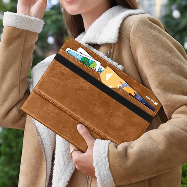 H HOLIMET HOLIMET iPad Pro 11 inch Case 2020 with Pencil Holder PU Leather Protective Cover Shockproof Soft TPU Back Pocket Strap Brown - View 6 of 10