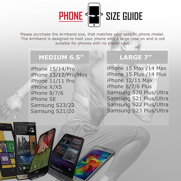 RevereSport RevereSport Waterproof Running Armband for iPhone & Samsung - Fits Otterbox & Lifeproof Cases - Perfect Sports Phone Holder - View 7 of 8