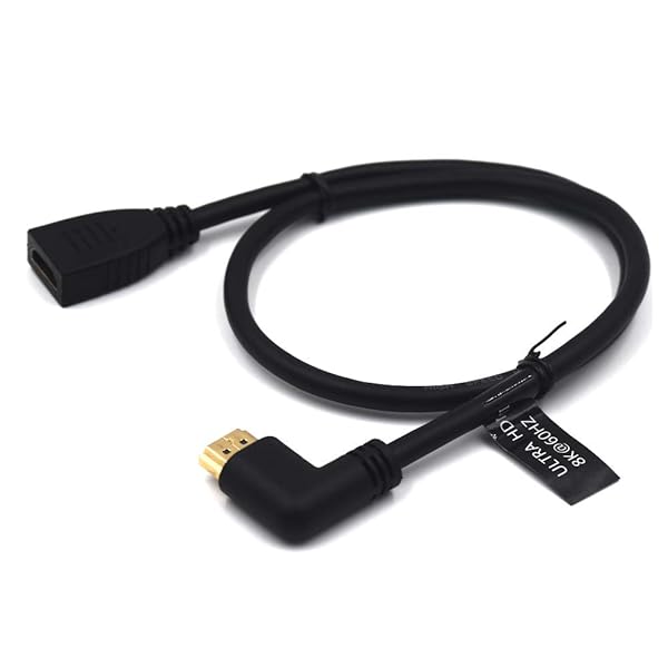 Kework Kework 2 Feet Ultra HD HDMI 8K Cable 90 Degree Left Angle Male to Female High Speed for Xbox TV PS4 PS5 Switch Support 8K 4K - View 6 of 8