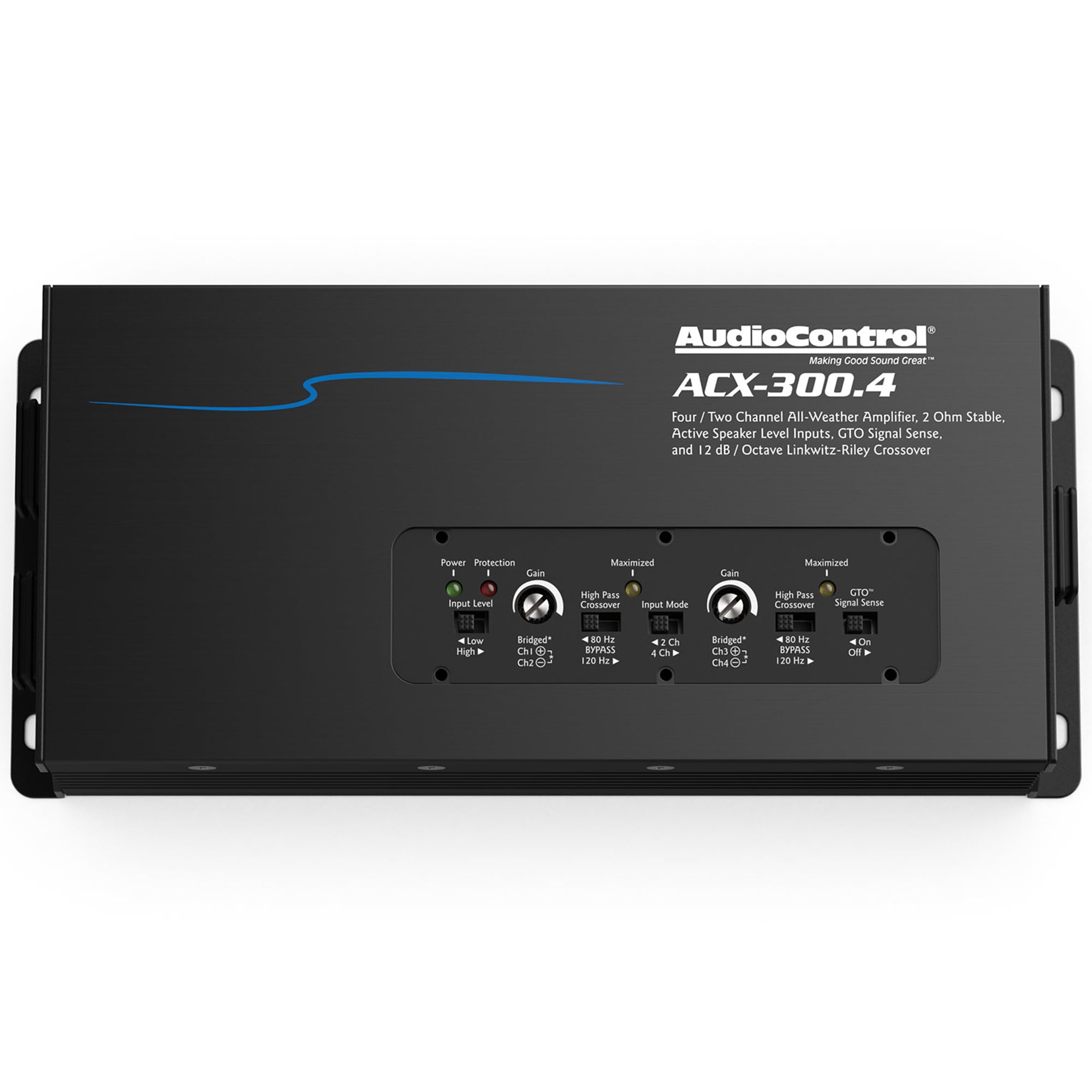 AudioControl AudioControl ACX-300.4 All Weather 4-Channel Amplifier 4 x 75 watts at 2 ohms 4 x 50 watts at 4 ohms for Powersports and Marine Use - View 2 of 8