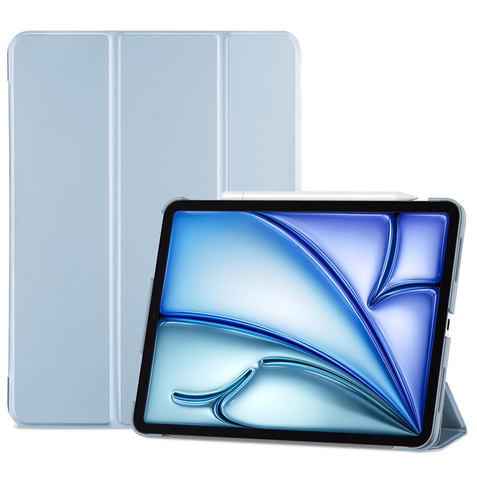 ProCase Smart Case for iPad Air 11 inch M3 M2 10.9 inch Air 5th 4th 2022 2020 Protective Cover Sky Blue