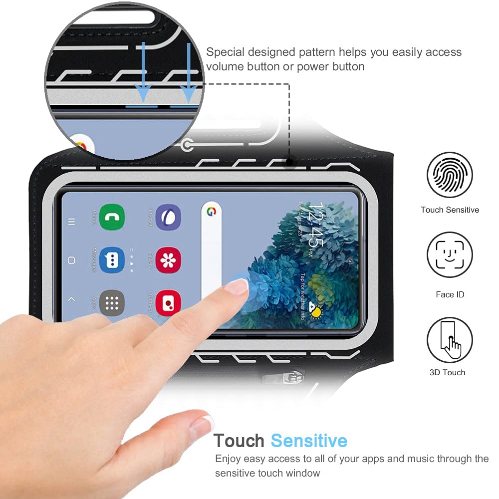 JEMACHE JEMACHE Armband for Samsung Galaxy S25 S24 S23 S22 S21 Ultra Plus FE Gym Running Workouts with Earbuds Holder Black - View 2 of 8