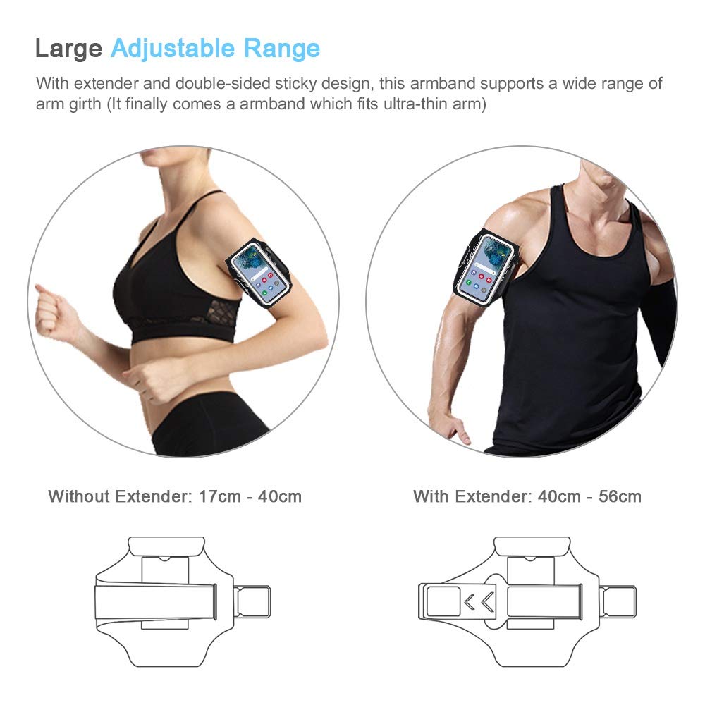 JEMACHE JEMACHE Armband for Samsung Galaxy S25 S24 S23 S22 S21 Ultra Plus FE Gym Running Workouts with Earbuds Holder Black - View 4 of 8