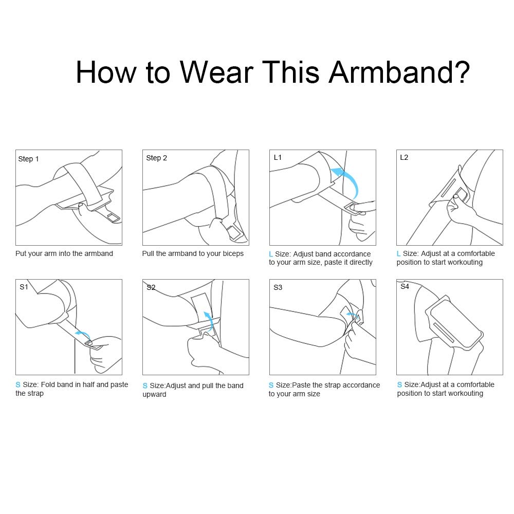 JEMACHE JEMACHE Armband for Samsung Galaxy S25 S24 S23 S22 S21 Ultra Plus FE Gym Running Workouts with Earbuds Holder Black - View 7 of 8