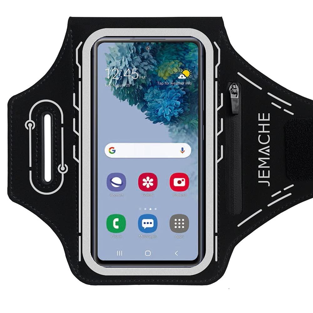 JEMACHE JEMACHE Armband for Samsung Galaxy S25 S24 S23 S22 S21 Ultra Plus FE Gym Running Workouts with Earbuds Holder Black