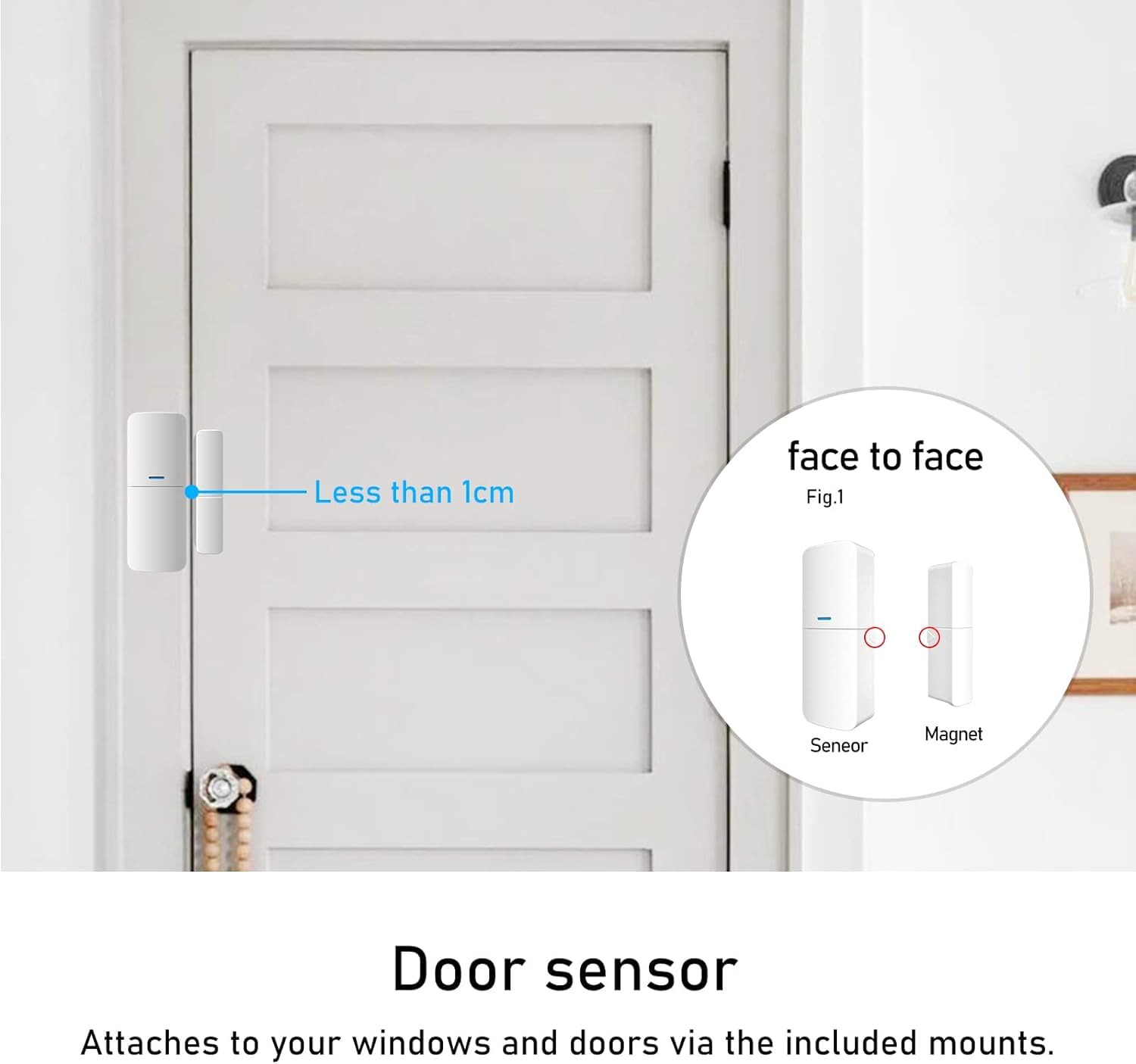 Entry Sensor Pack of 1 for Window and Door Protection Compatible with tolviviov Home Security System - View 4 of 7