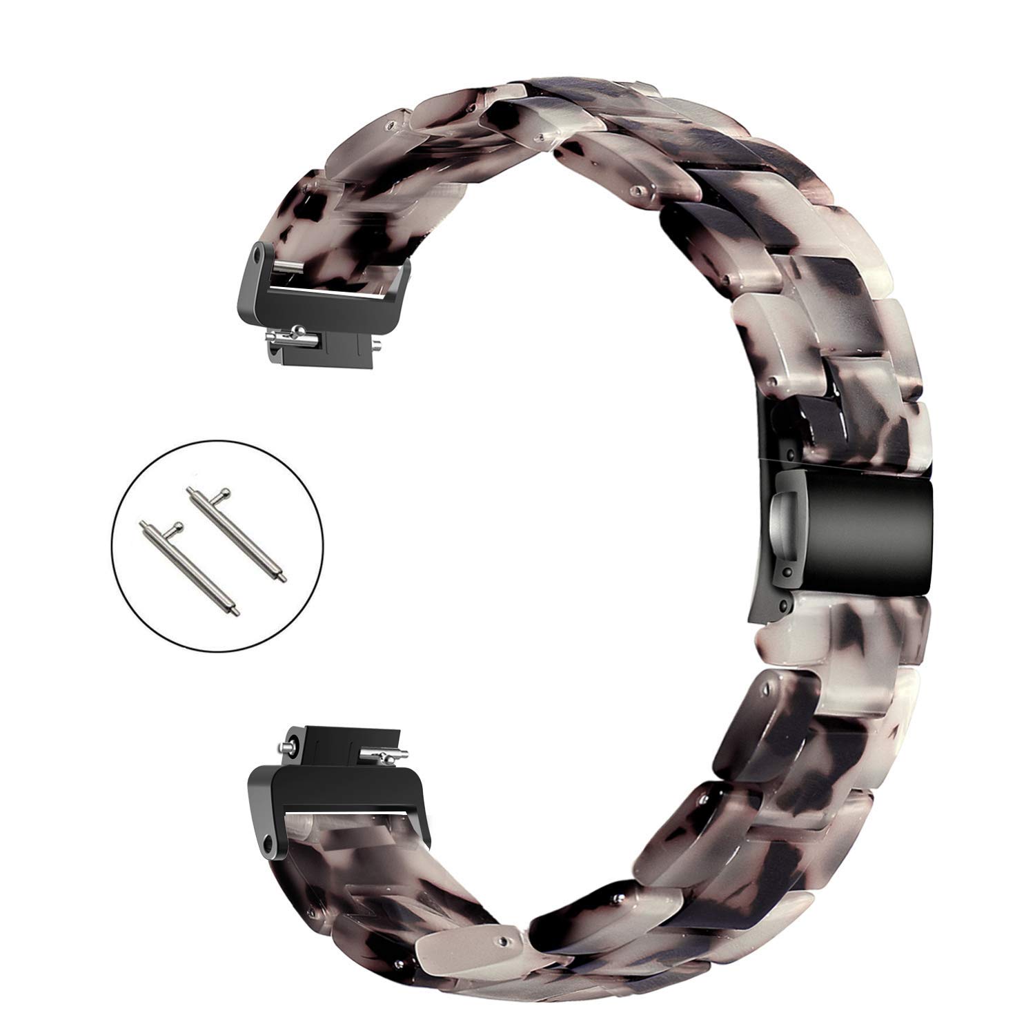 Wongeto Resin Wristband Strap for Fitbit Inspire 2 Inspire HR Bands for Women Flower Grey Stylish Accessory - View 4 of 7