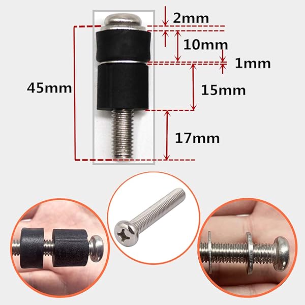 Adiyer Adiyer M8 Screws for Samsung TV Wall Mount - 304 Stainless Steel M8 x 45mm with 25mm Spacers - View 2 of 7