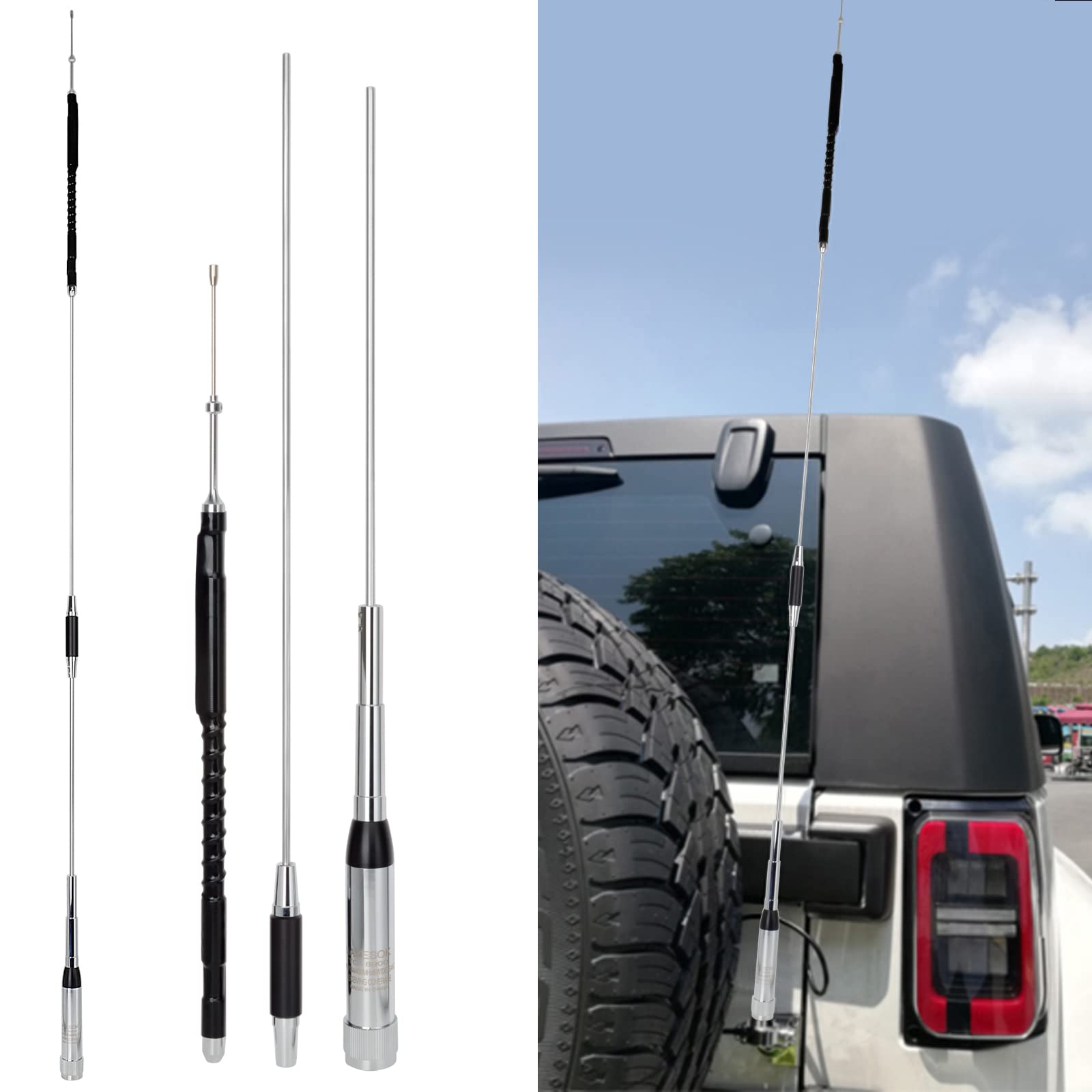 Quad Band Mobile Radio Antenna for YAESU FT-8900R TYT TH-9800 QYT KT-980 Plus KT-8900 KT-7900D 10m 6m 2m 70cm 29MHZ 50MHZ 144MHZ 430MHZ - View 2 of 7