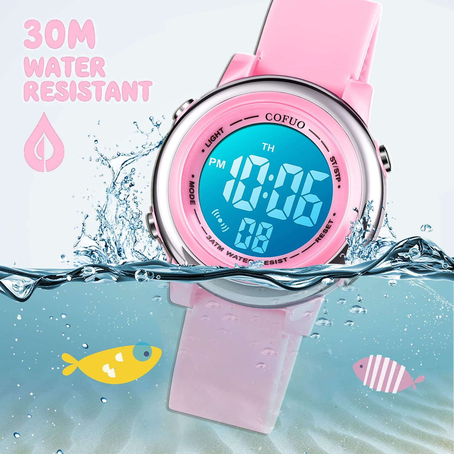 Kids Digital Waterproof Sport Watch for Girls and Boys with LED Alarm Stopwatch for Ages 3-12 - View 4 of 7