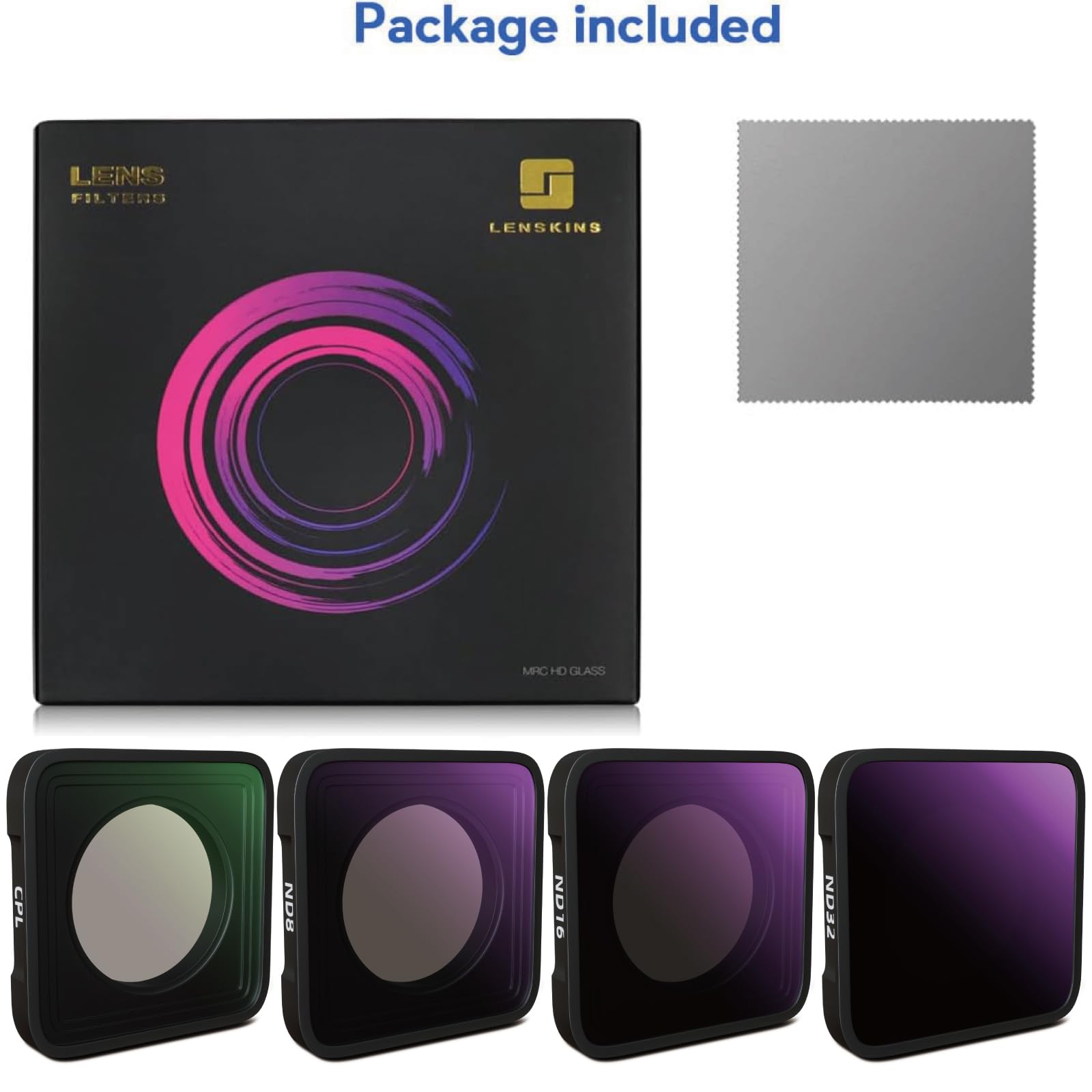 LENSKINS 4 Pack ND Filters for GoPro Hero 13 12 11 10 9 Black HD Optical Glass Neutral Density and Circular Polarizer Lens Filter Kits - View 9 of 9