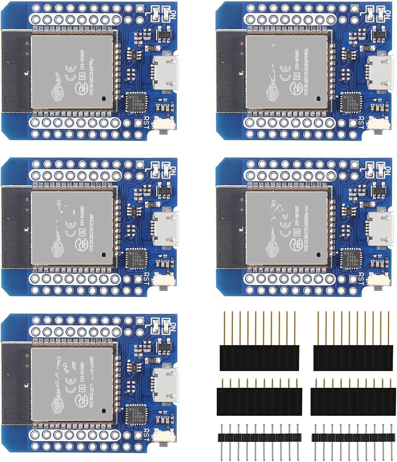 ACEIRMC D1 Mini NodeMCU ESP32 ESP-WROOM-32 WiFi Bluetooth IoT Development Board 5V Compatible for Arduino Pack of 5 - View 2 of 7
