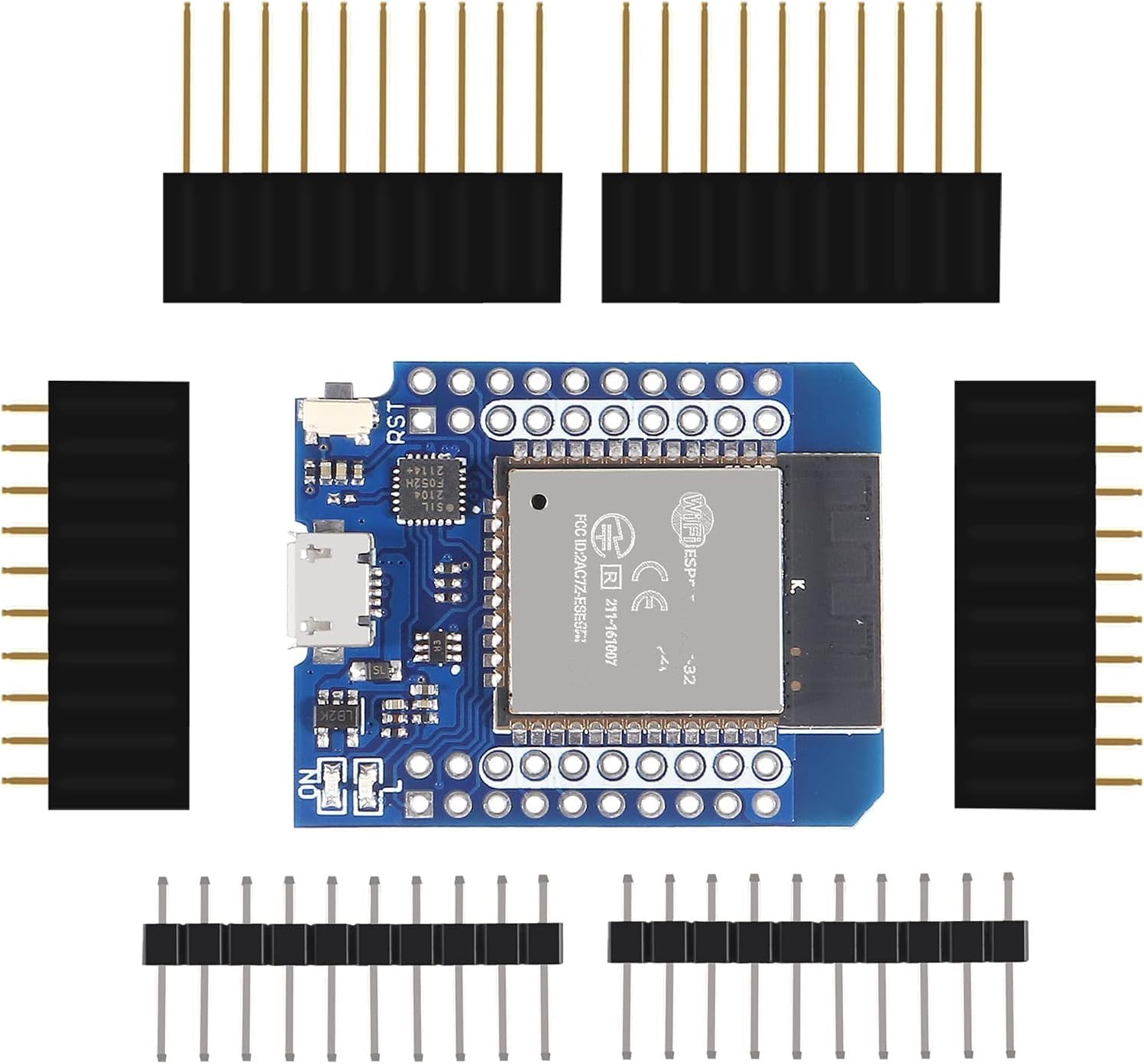 ACEIRMC D1 Mini NodeMCU ESP32 ESP-WROOM-32 WiFi Bluetooth IoT Development Board 5V Compatible for Arduino Pack of 5 - View 3 of 7
