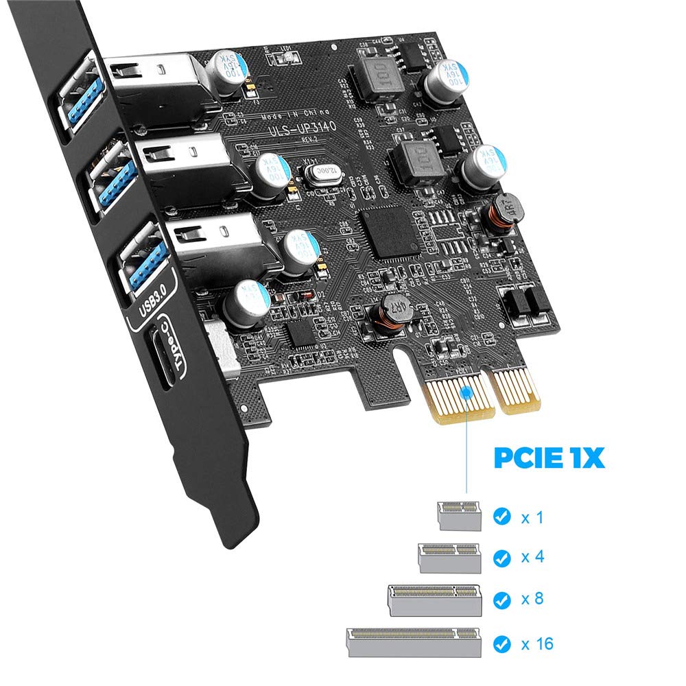 Yeeliya PCIe USB Card 4 Ports USB 3.0 Expansion for Windows and MacPro with Low Profile Bracket - View 2 of 7