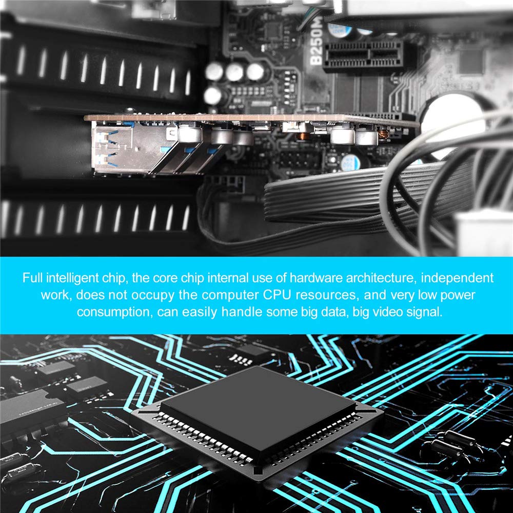 Yeeliya PCIe USB Card 4 Ports USB 3.0 Expansion for Windows and MacPro with Low Profile Bracket - View 4 of 7