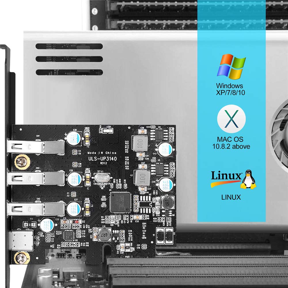 Yeeliya PCIe USB Card 4 Ports USB 3.0 Expansion for Windows and MacPro with Low Profile Bracket - View 6 of 7