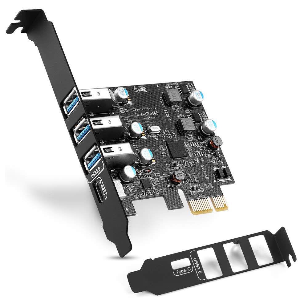 Yeeliya PCIe USB Card 4 Ports USB 3.0 Expansion for Windows and MacPro with Low Profile Bracket